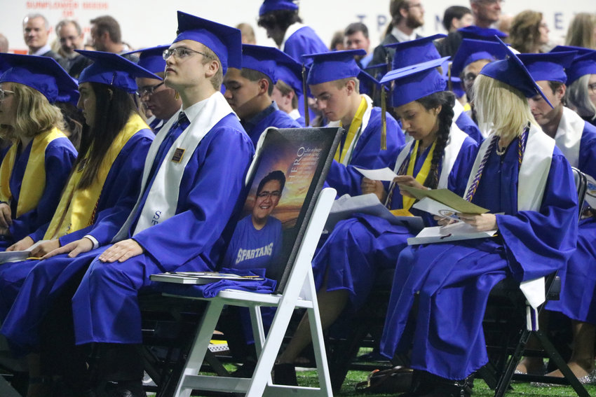 Kendrick Castillo is remembered at the May 20 commencement ceremony for STEM School Highlands Ranch graduates. Castillo was the sole fatality in a school shooting on May 7.